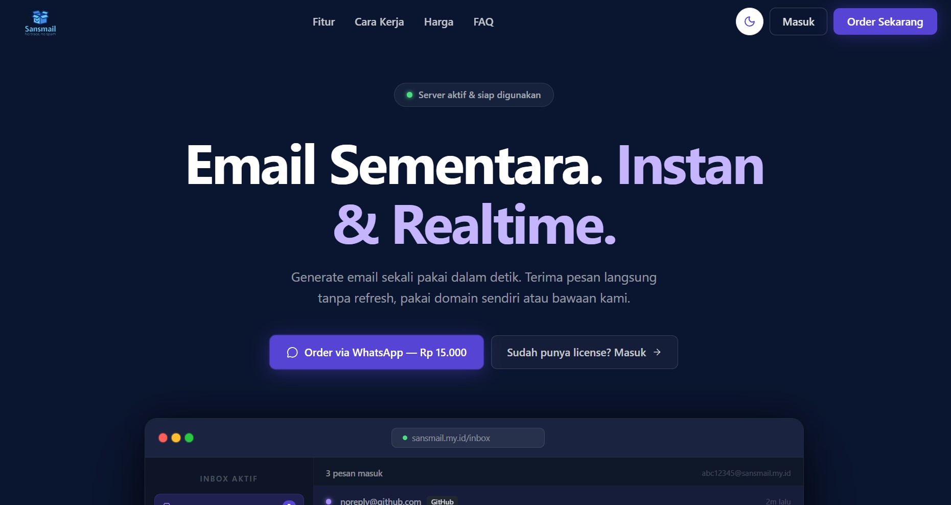 SansMail Temporary Email